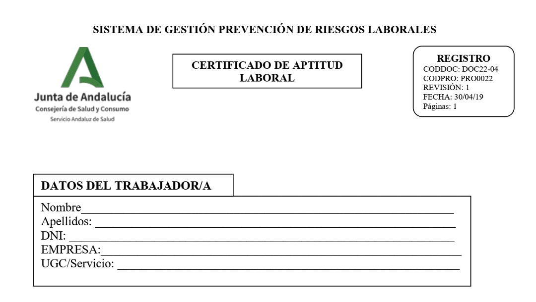 Certificar el estado de salud o la aptitud laboral
